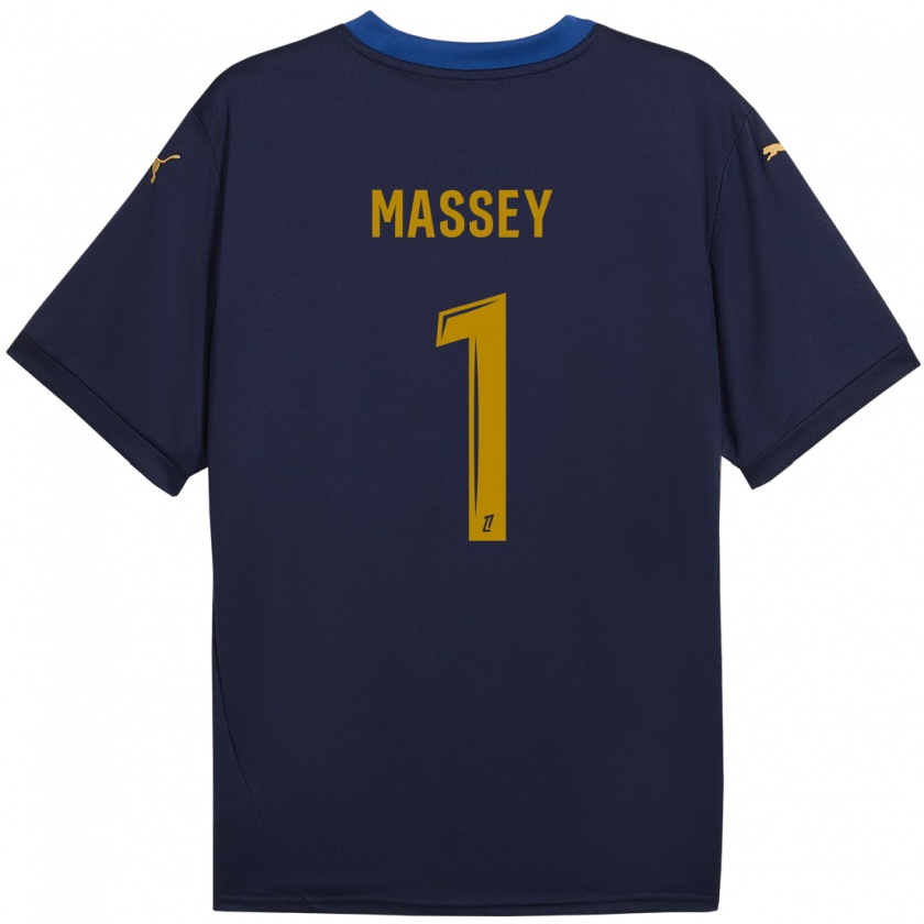 Kandiny Férfi Kayza Massey #1 Sötétkék Arany Idegenbeli Jersey 2024/25 Mez Póló Ing