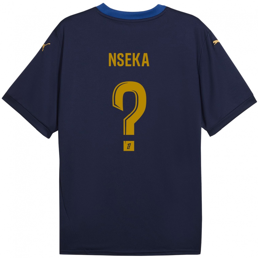 Kandiny Férfi Nelson Nseka #0 Sötétkék Arany Idegenbeli Jersey 2024/25 Mez Póló Ing