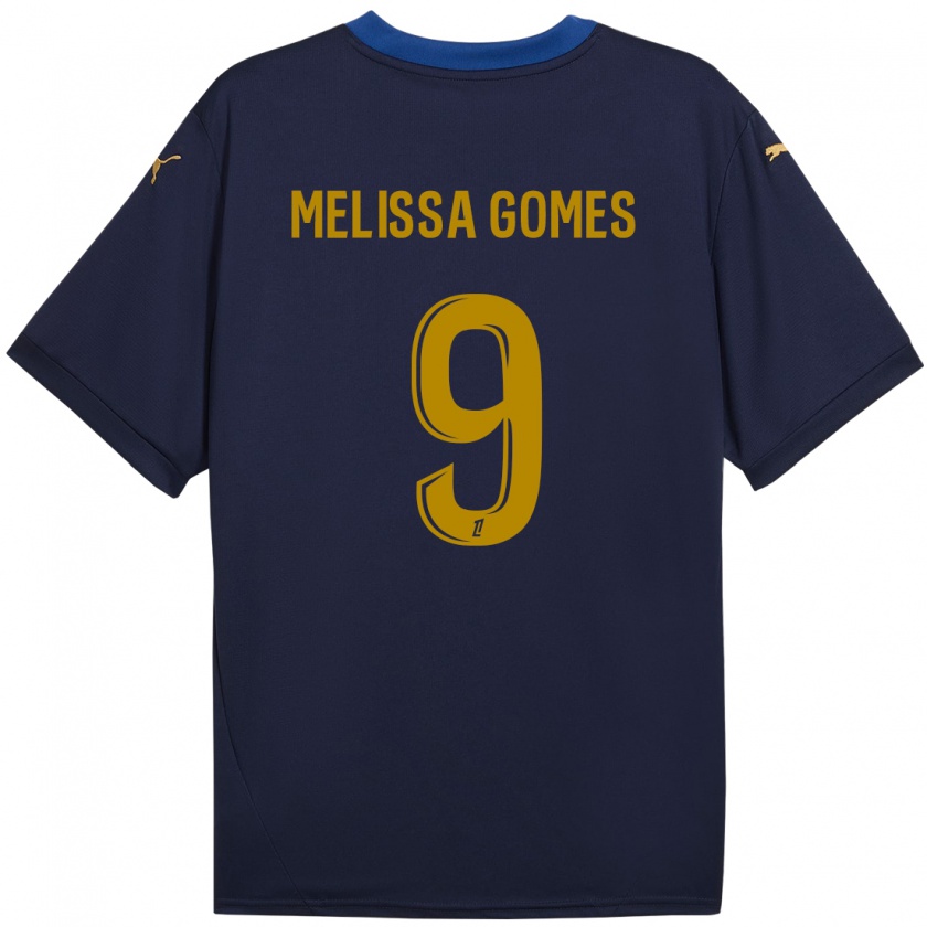 Kandiny Férfi Melissa Ferreira Gomes #9 Sötétkék Arany Idegenbeli Jersey 2024/25 Mez Póló Ing