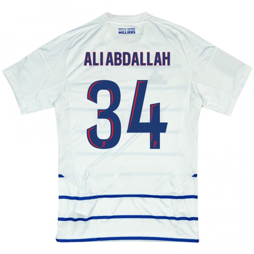 Kandiny Férfi Aboubacar Ali Abdallah #34 Fehér Kék Idegenbeli Jersey 2024/25 Mez Póló Ing