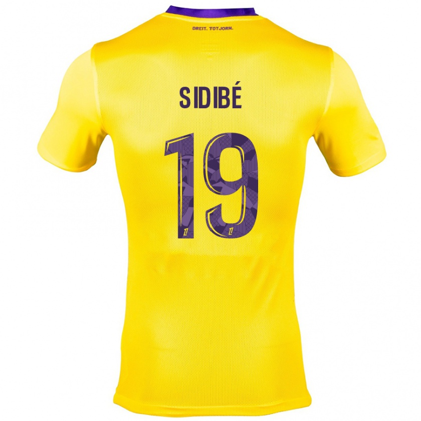 Kandiny Férfi Djibril Sidibé #19 Sárga Lila Idegenbeli Jersey 2024/25 Mez Póló Ing