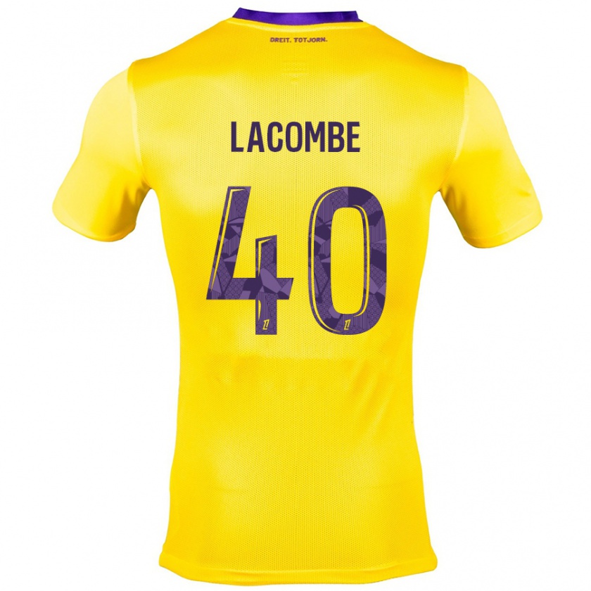 Kandiny Férfi Justin Lacombe #40 Sárga Lila Idegenbeli Jersey 2024/25 Mez Póló Ing