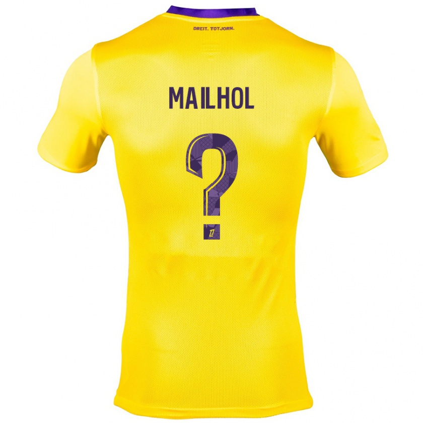 Kandiny Férfi Luca Mailhol #0 Sárga Lila Idegenbeli Jersey 2024/25 Mez Póló Ing