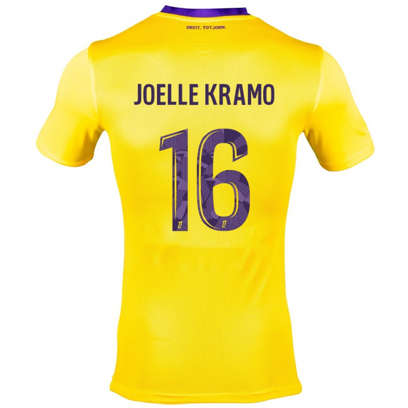 Kandiny Férfi Marie Joelle Kramo #16 Sárga Lila Idegenbeli Jersey 2024/25 Mez Póló Ing