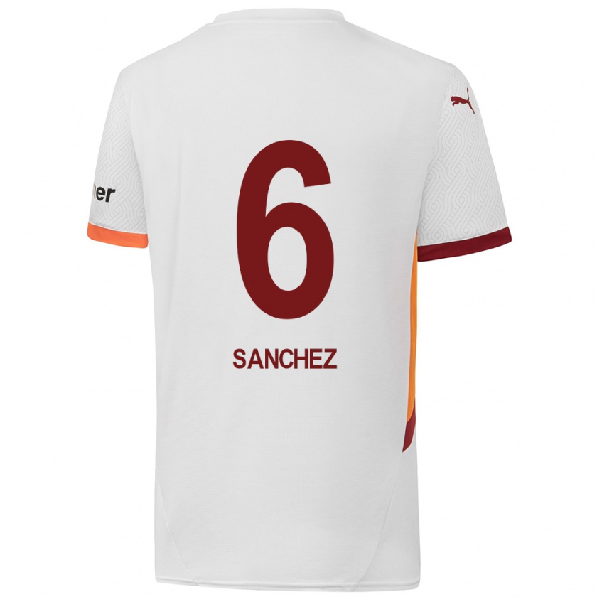 Kandiny Férfi Davinson Sánchez #6 Fehér Sárga Piros Idegenbeli Jersey 2024/25 Mez Póló Ing