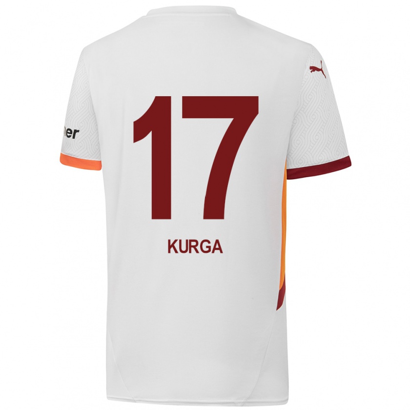 Kandiny Férfi Handan Kurğa #17 Fehér Sárga Piros Idegenbeli Jersey 2024/25 Mez Póló Ing