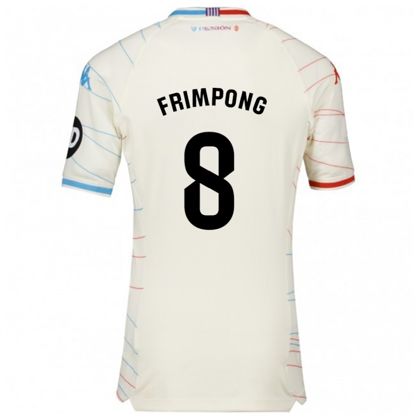 Kandiny Férfi Eugene Frimpong #8 Fehér Piros Kék Idegenbeli Jersey 2024/25 Mez Póló Ing