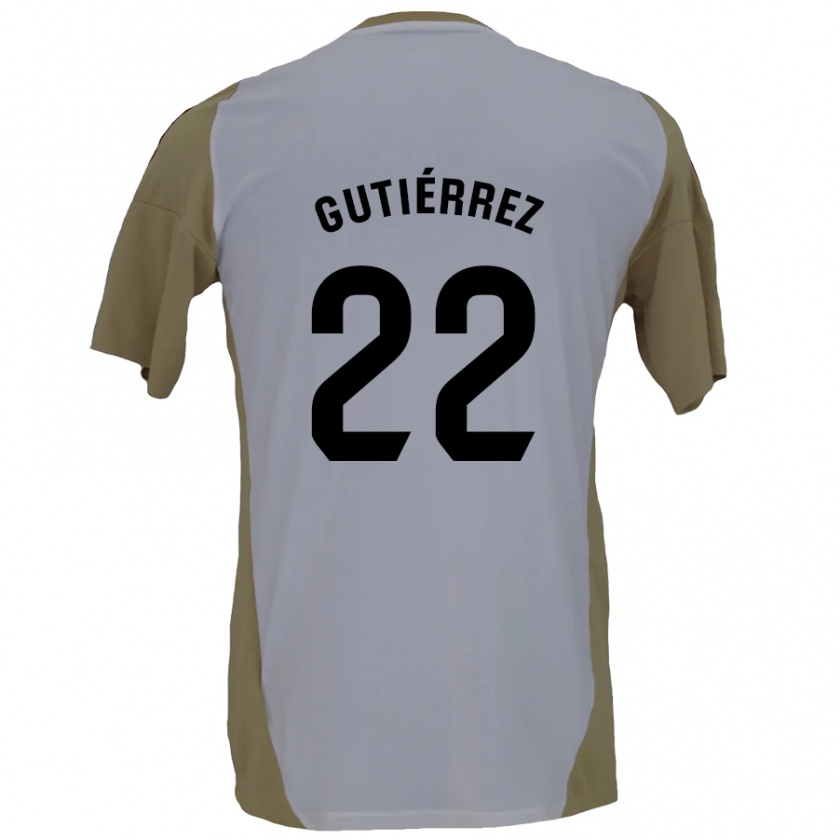 Kandiny Férfi Juan Gutiérrez #22 Barna Fehér Idegenbeli Jersey 2024/25 Mez Póló Ing