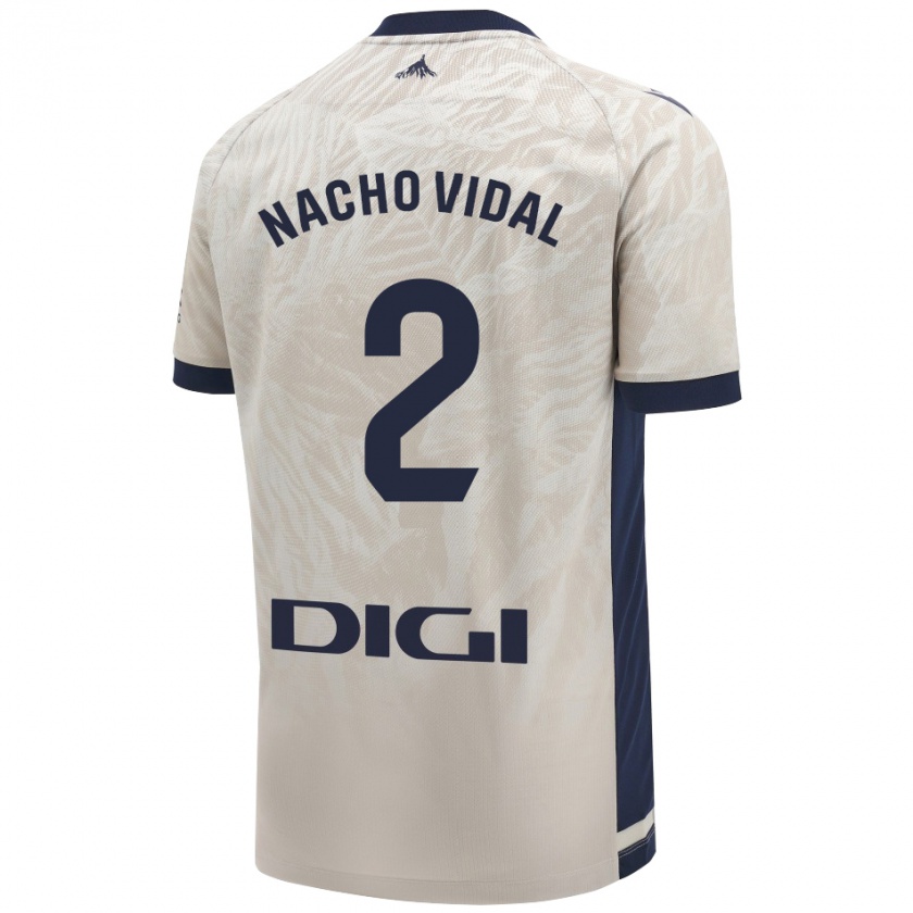 Kandiny Férfi Nacho Vidal #2 Világos Szürke Idegenbeli Jersey 2024/25 Mez Póló Ing