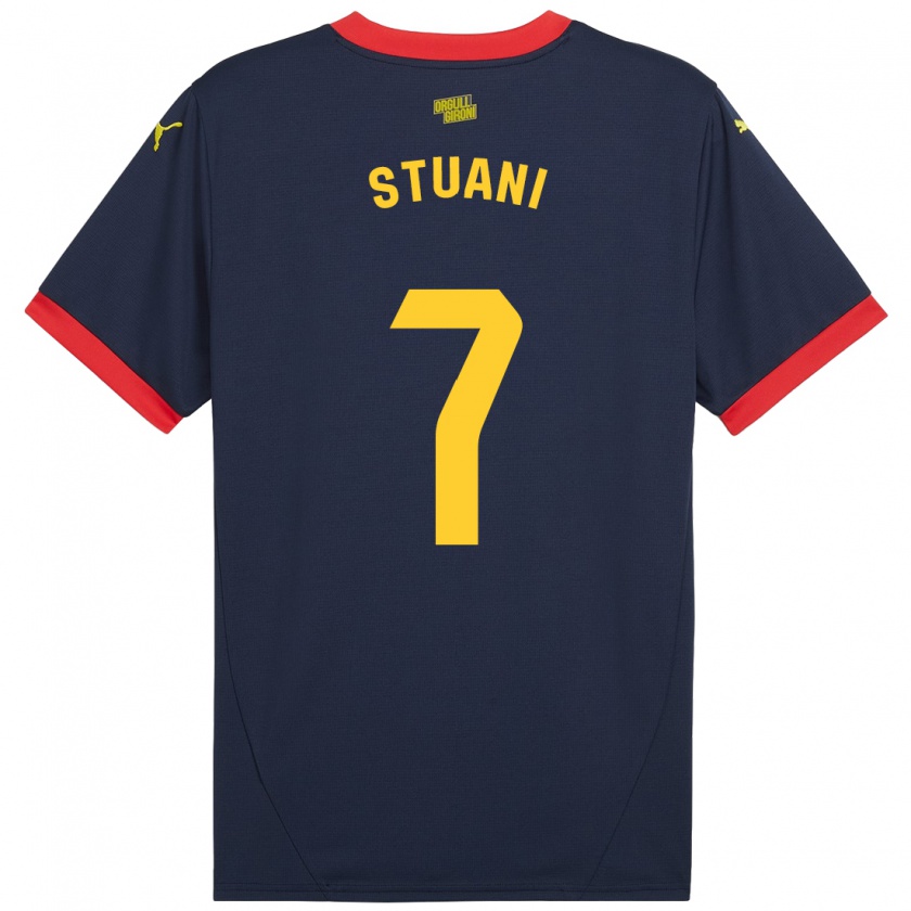 Kandiny Férfi Cristhian Stuani #7 Sötétvörös Idegenbeli Jersey 2024/25 Mez Póló Ing