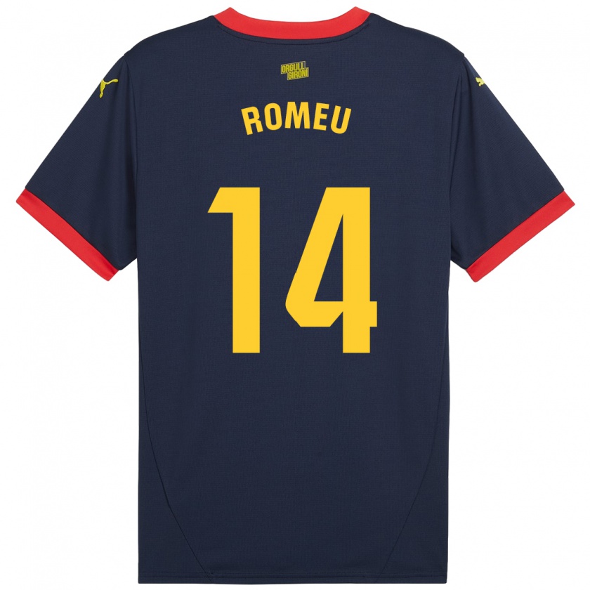 Kandiny Férfi Oriol Romeu #14 Sötétvörös Idegenbeli Jersey 2024/25 Mez Póló Ing