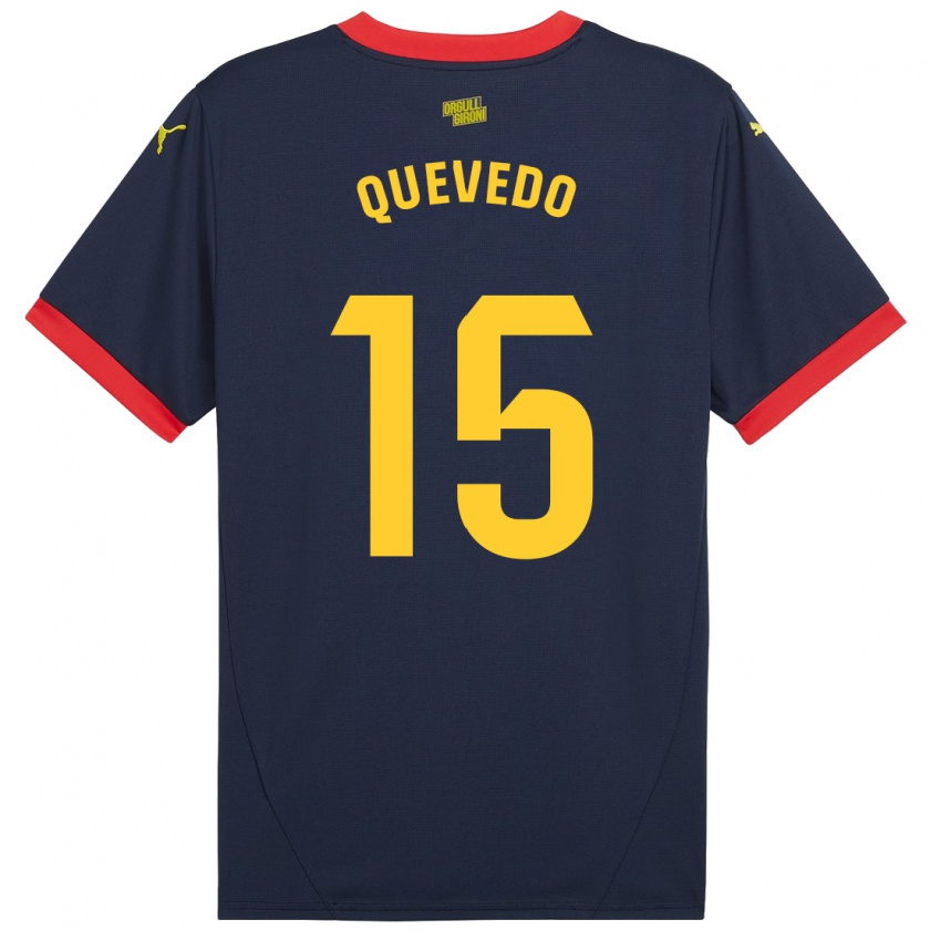 Kandiny Férfi Erik Quevedo #15 Sötétvörös Idegenbeli Jersey 2024/25 Mez Póló Ing