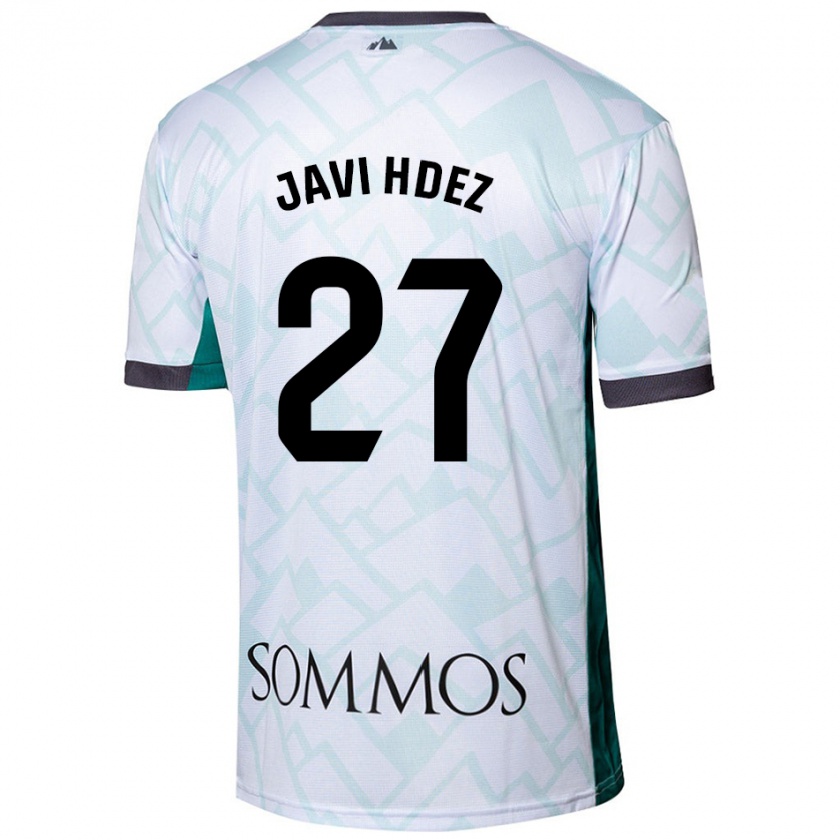 Kandiny Férfi Javi Hernández #27 Fehér Zöld Idegenbeli Jersey 2024/25 Mez Póló Ing