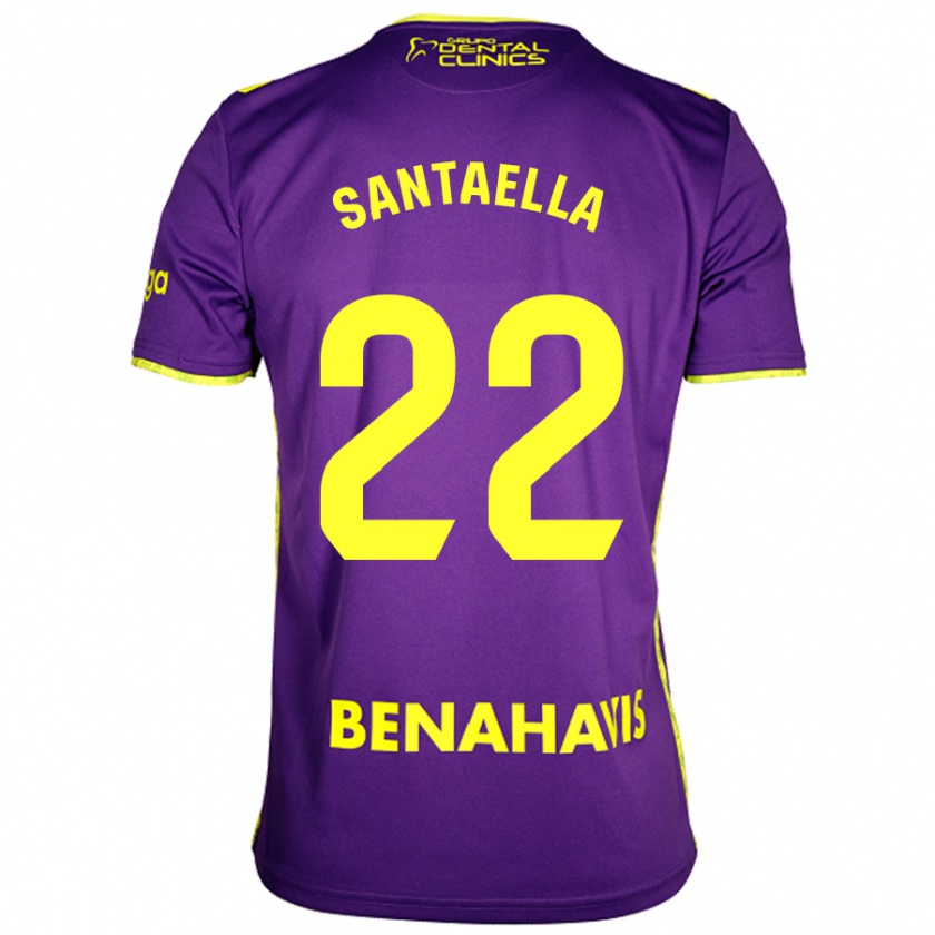 Kandiny Férfi Miguel Ángel Santaella #22 Lila Sárga Idegenbeli Jersey 2024/25 Mez Póló Ing