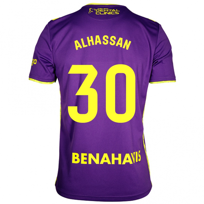 Kandiny Férfi Mubarak Alhassan #30 Lila Sárga Idegenbeli Jersey 2024/25 Mez Póló Ing