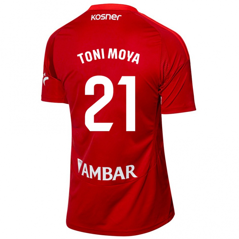 Kandiny Férfi Toni Moya #21 Fehér Kék Idegenbeli Jersey 2024/25 Mez Póló Ing