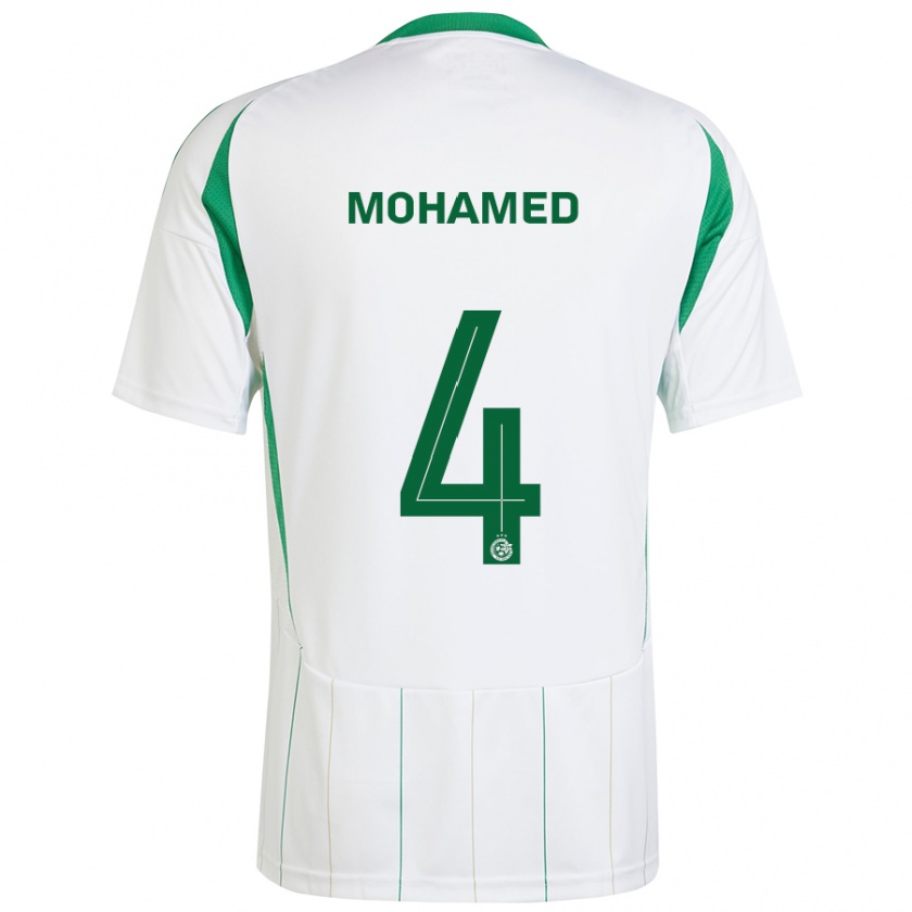 Kandiny Férfi Ali Mohamed #4 Fehér Zöld Idegenbeli Jersey 2024/25 Mez Póló Ing