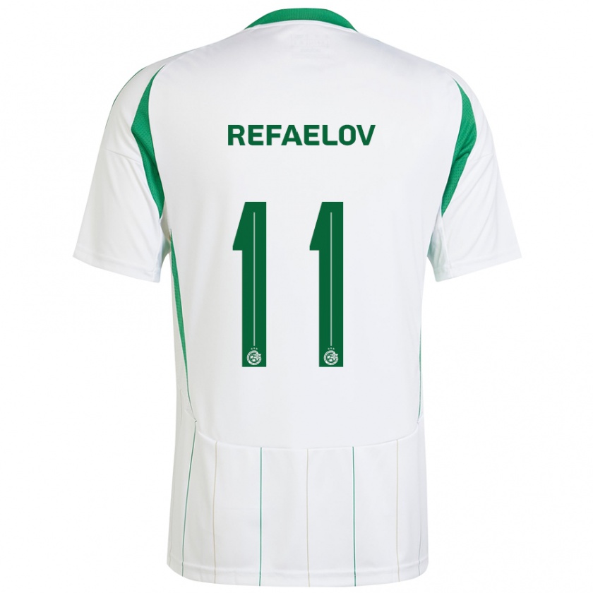 Kandiny Férfi Lior Refaelov #11 Fehér Zöld Idegenbeli Jersey 2024/25 Mez Póló Ing