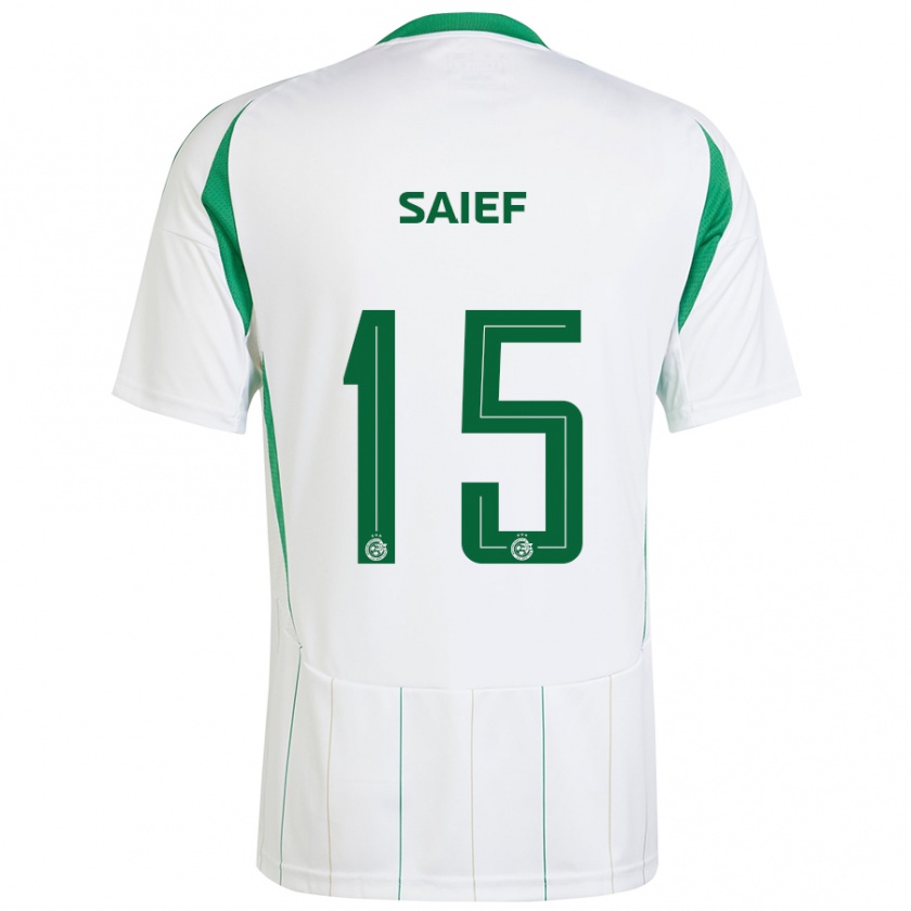 Kandiny Férfi Kenny Saief #15 Fehér Zöld Idegenbeli Jersey 2024/25 Mez Póló Ing