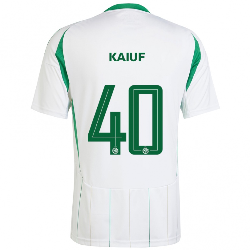 Kandiny Férfi Sharif Kaiuf #40 Fehér Zöld Idegenbeli Jersey 2024/25 Mez Póló Ing