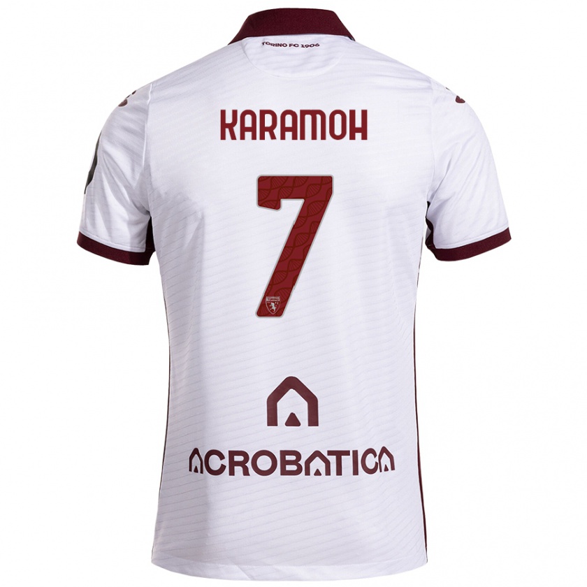 Kandiny Férfi Yann Karamoh #7 Fehér Barna Idegenbeli Jersey 2024/25 Mez Póló Ing