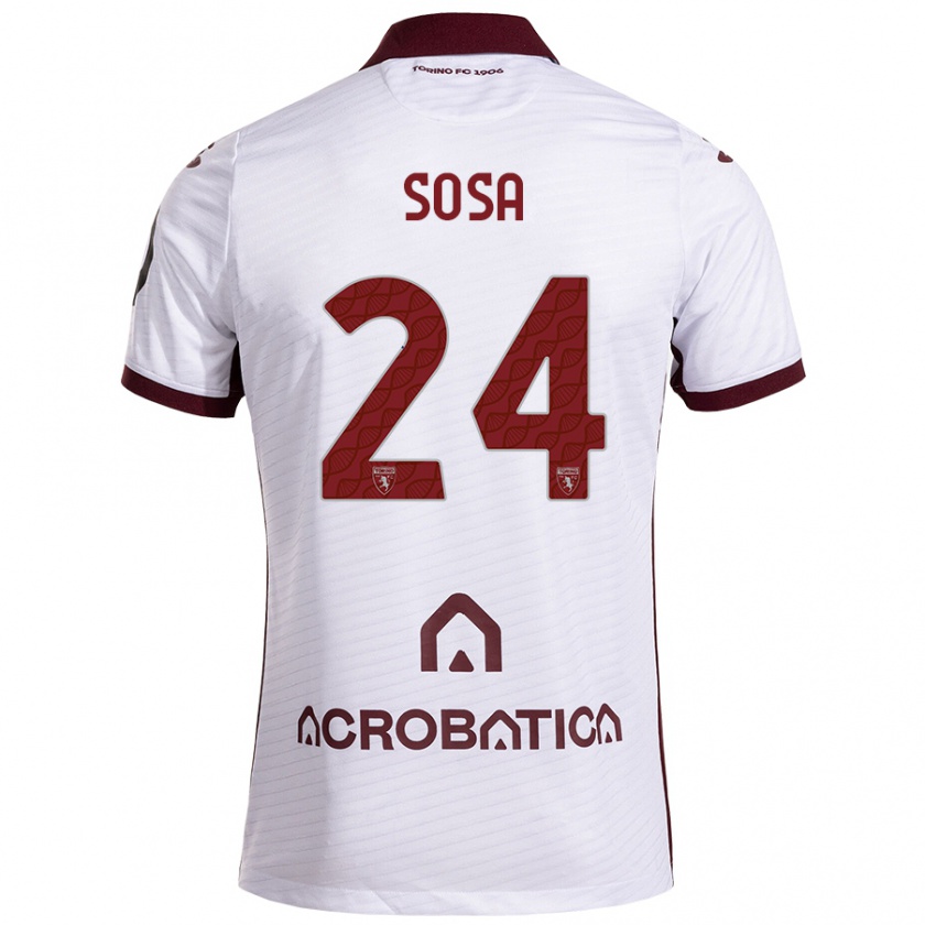 Kandiny Férfi Borna Sosa #24 Fehér Barna Idegenbeli Jersey 2024/25 Mez Póló Ing