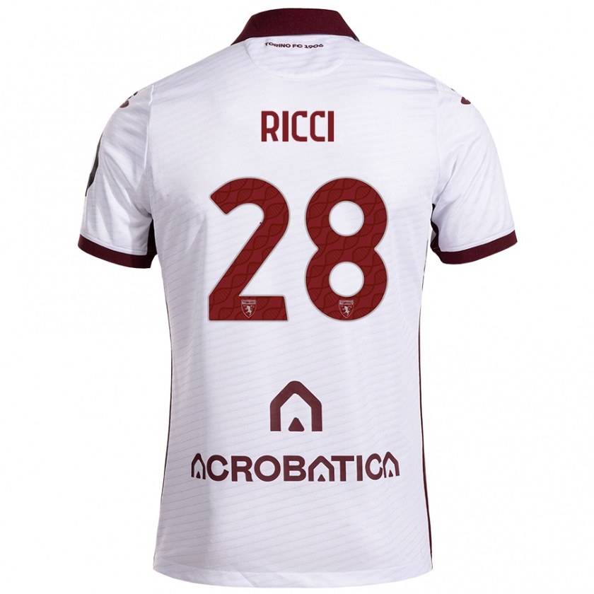 Kandiny Férfi Samuele Ricci #28 Fehér Barna Idegenbeli Jersey 2024/25 Mez Póló Ing