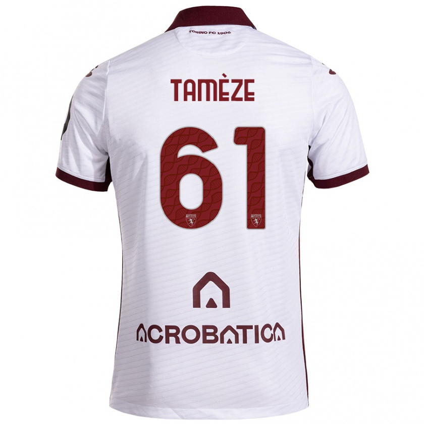 Kandiny Férfi Adrien Tamèze #61 Fehér Barna Idegenbeli Jersey 2024/25 Mez Póló Ing