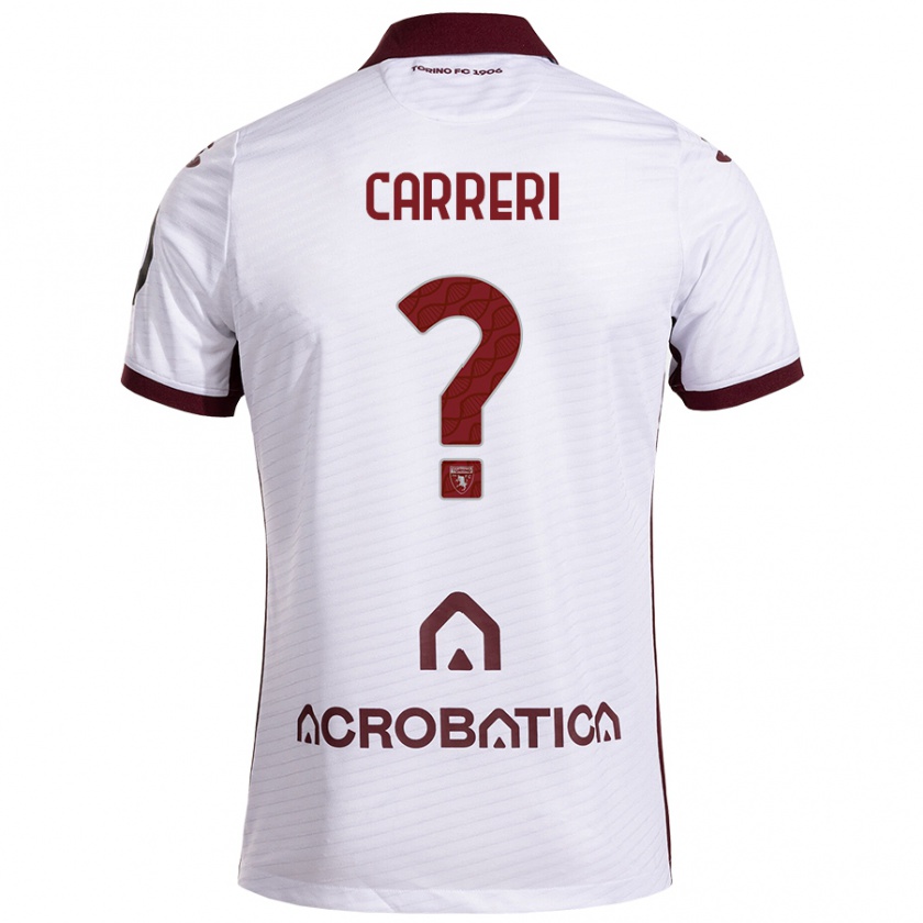 Kandiny Férfi Carlo Carreri #0 Fehér Barna Idegenbeli Jersey 2024/25 Mez Póló Ing