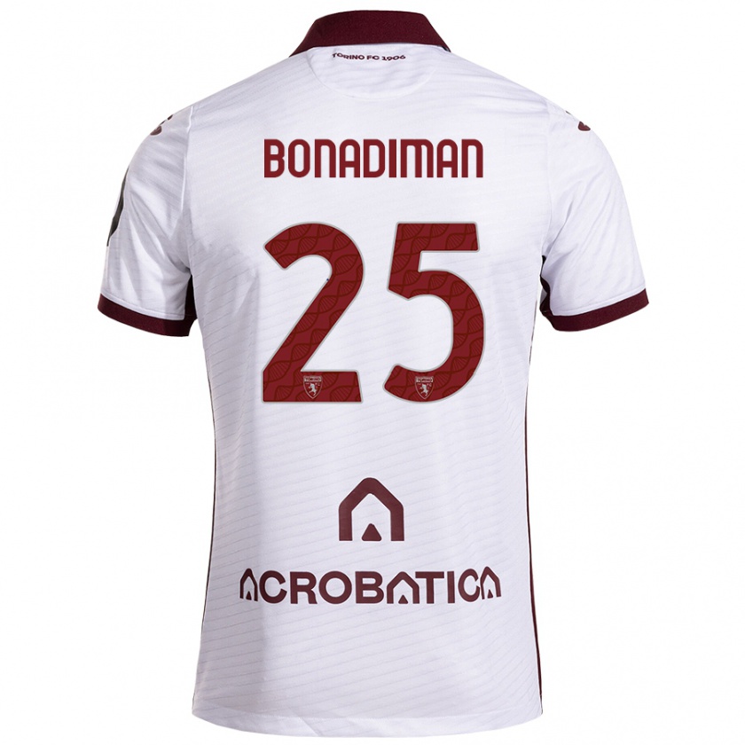 Kandiny Férfi Matteo Bonadiman #25 Fehér Barna Idegenbeli Jersey 2024/25 Mez Póló Ing