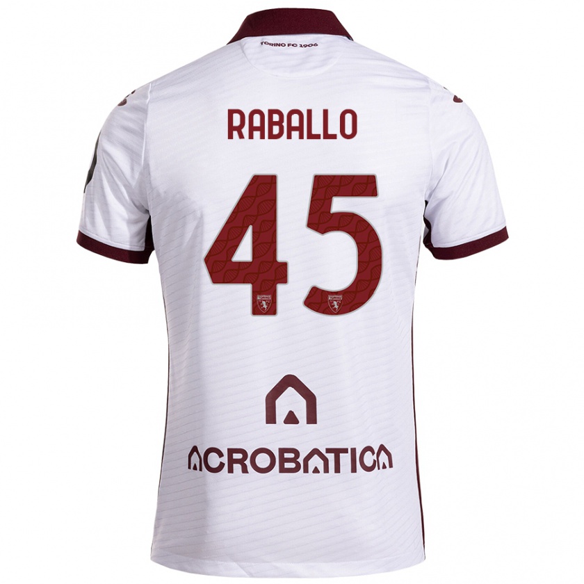 Kandiny Férfi Alessio Raballo #45 Fehér Barna Idegenbeli Jersey 2024/25 Mez Póló Ing