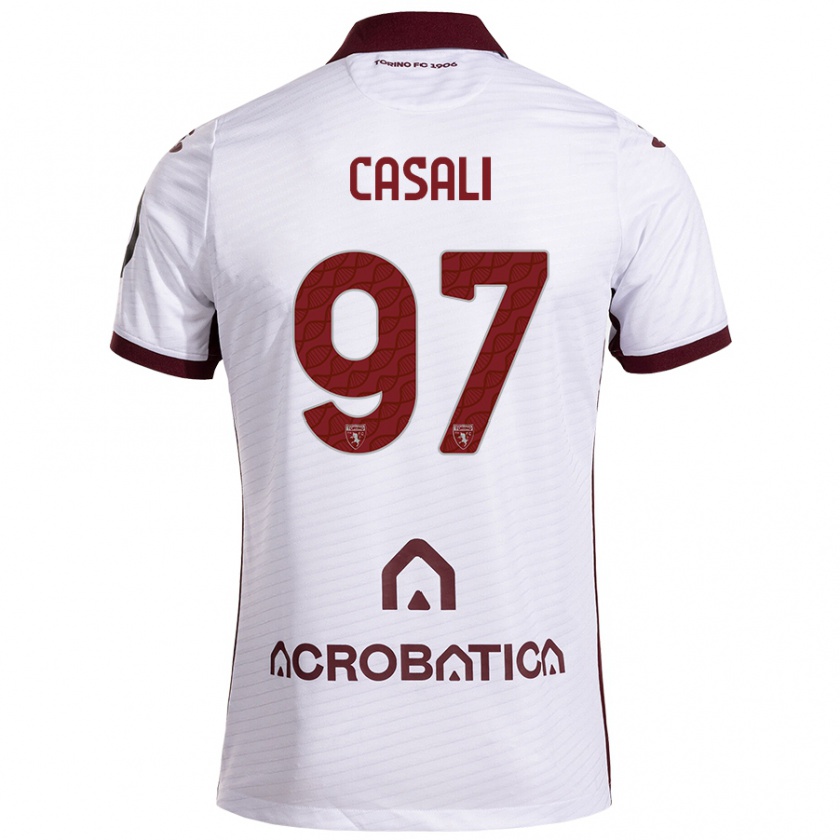 Kandiny Férfi Michele Casali #97 Fehér Barna Idegenbeli Jersey 2024/25 Mez Póló Ing