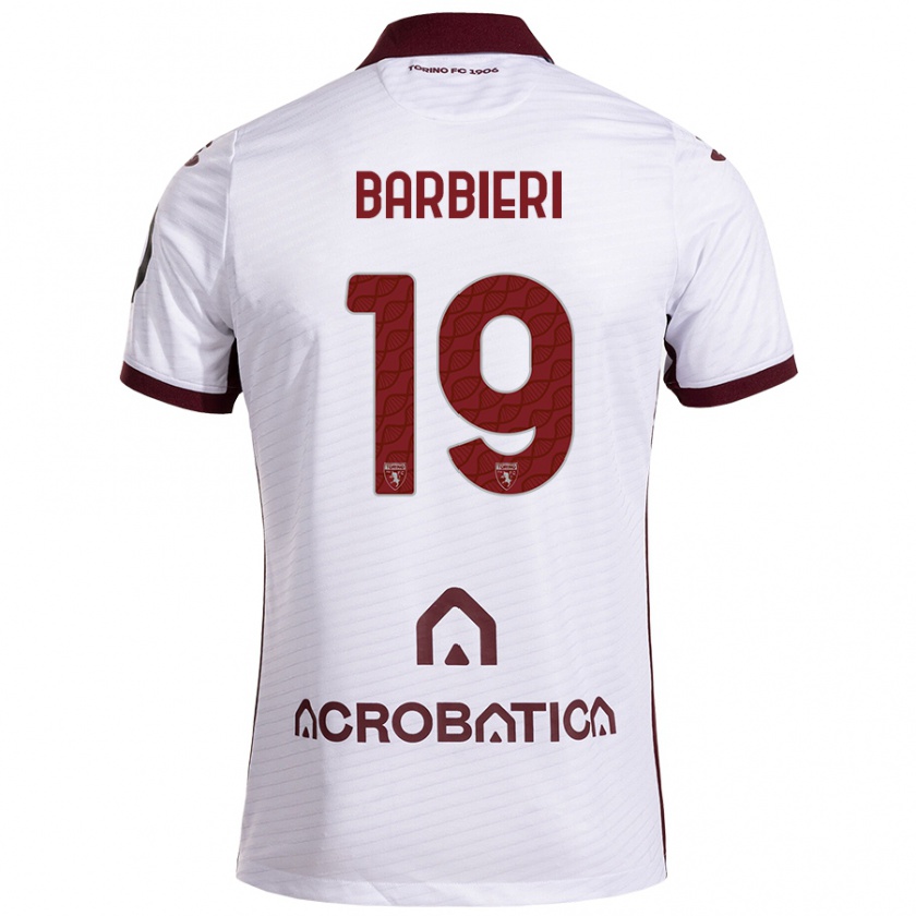 Kandiny Férfi Raffaella Barbieri #19 Fehér Barna Idegenbeli Jersey 2024/25 Mez Póló Ing