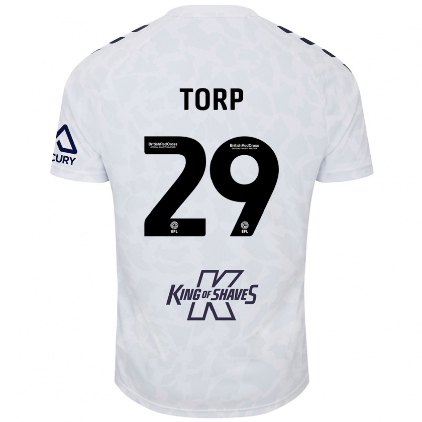 Kandiny Férfi Victor Torp #29 Fehér Idegenbeli Jersey 2024/25 Mez Póló Ing