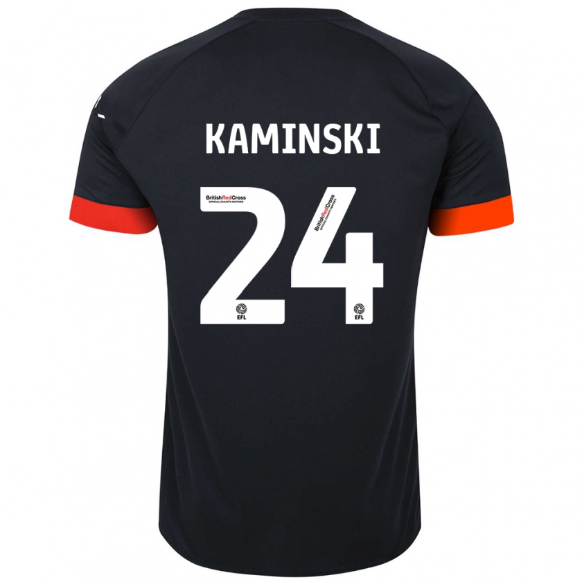 Kandiny Férfi Thomas Kaminski #24 Fekete Narancs Idegenbeli Jersey 2024/25 Mez Póló Ing