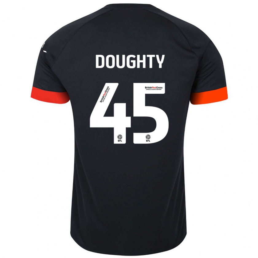 Kandiny Férfi Alfie Doughty #45 Fekete Narancs Idegenbeli Jersey 2024/25 Mez Póló Ing