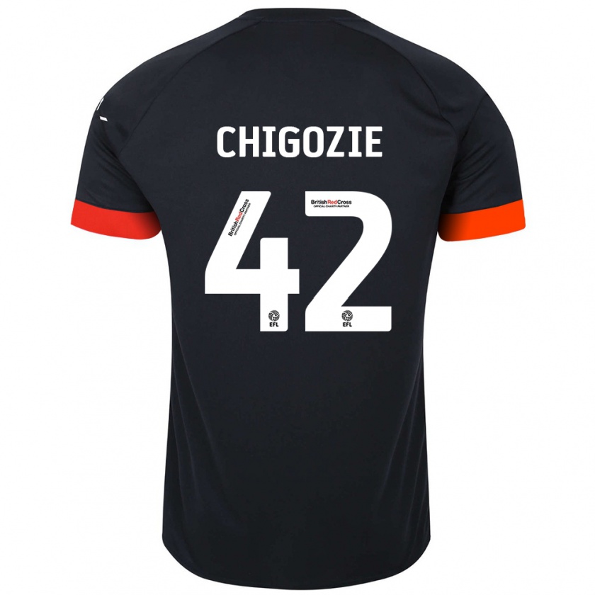 Kandiny Férfi Christian Chigozie #42 Fekete Narancs Idegenbeli Jersey 2024/25 Mez Póló Ing