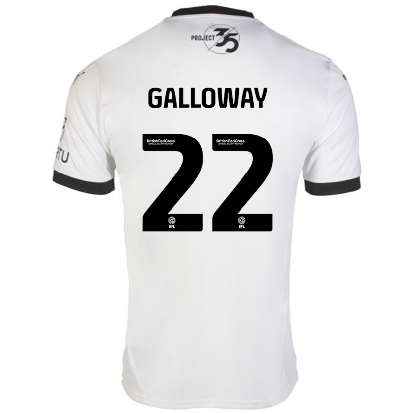 Kandiny Férfi Brendan Galloway #22 Fehér Fekete Idegenbeli Jersey 2024/25 Mez Póló Ing