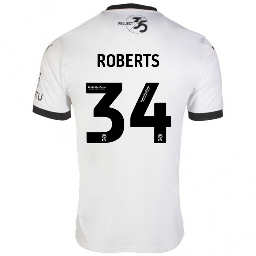 Kandiny Férfi Caleb Roberts #34 Fehér Fekete Idegenbeli Jersey 2024/25 Mez Póló Ing