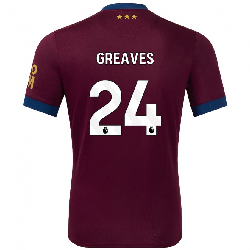 Kandiny Férfi Jacob Greaves #24 Barna Idegenbeli Jersey 2024/25 Mez Póló Ing