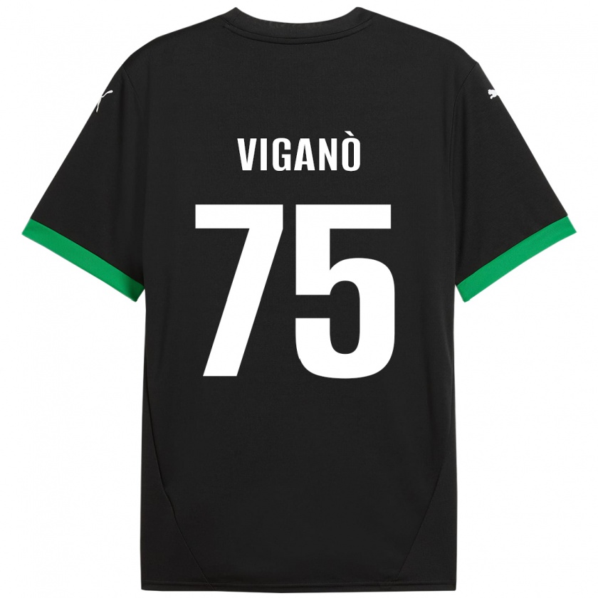 Kandiny Női Lorenzo Viganò #75 Fekete Sötétzöld Hazai Jersey 2024/25 Mez Póló Ing