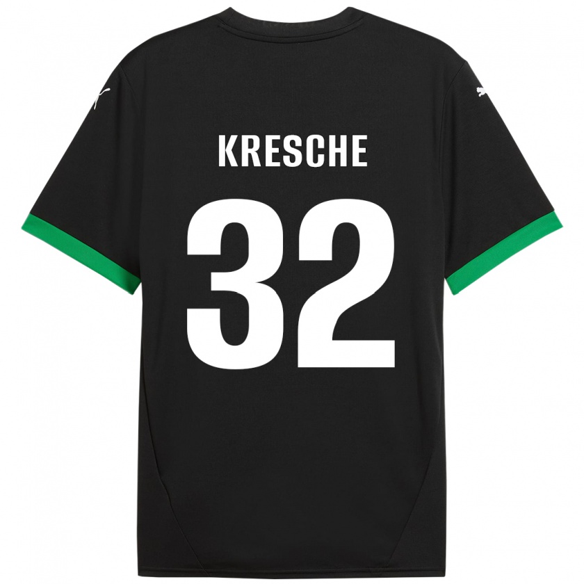 Kandiny Női Isabella Kresche #32 Fekete Sötétzöld Hazai Jersey 2024/25 Mez Póló Ing