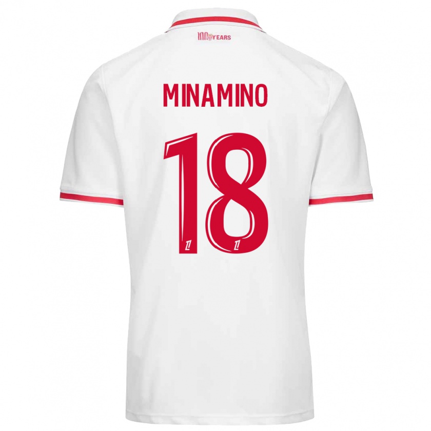 Kandiny Női Takumi Minamino #18 Fehér Piros Hazai Jersey 2024/25 Mez Póló Ing