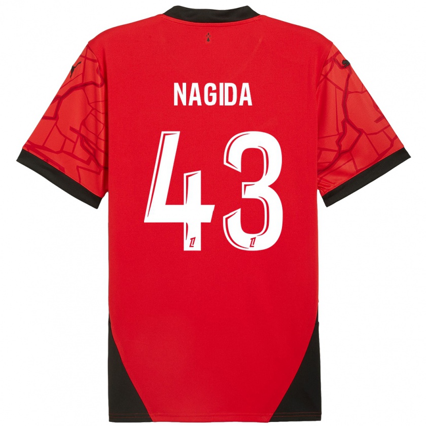 Kandiny Női Mahamadou Nagida #43 Piros Fekete Hazai Jersey 2024/25 Mez Póló Ing