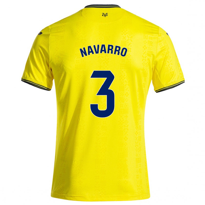 Kandiny Női Pablo Navarro #3 Sárga Fekete Hazai Jersey 2024/25 Mez Póló Ing