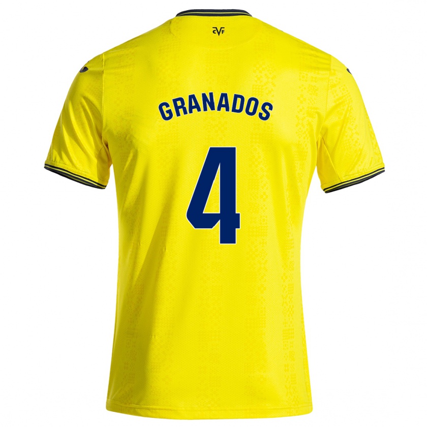 Kandiny Női Carlos Granados #4 Sárga Fekete Hazai Jersey 2024/25 Mez Póló Ing