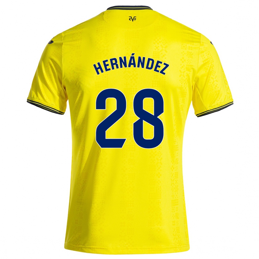 Kandiny Női Gerard Hernández #28 Sárga Fekete Hazai Jersey 2024/25 Mez Póló Ing