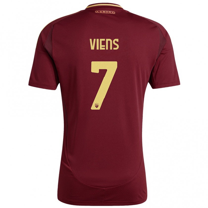 Kandiny Női Evelyne Viens #7 Vörös Barna Arany Hazai Jersey 2024/25 Mez Póló Ing