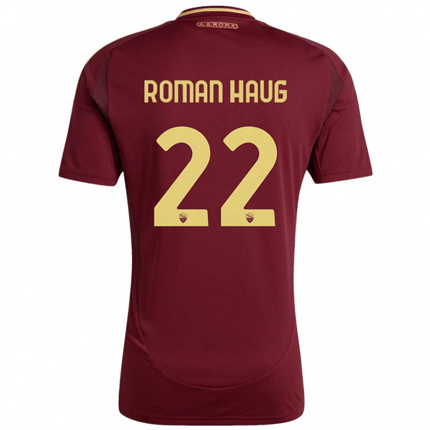 Kandiny Női Sophie Roman Haug #22 Vörös Barna Arany Hazai Jersey 2024/25 Mez Póló Ing