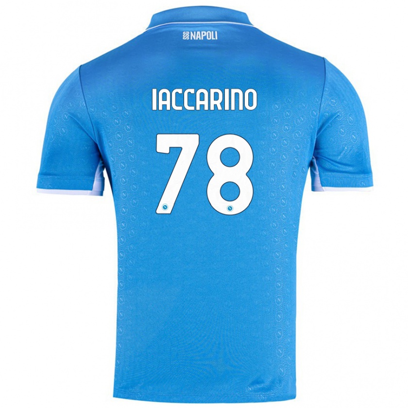 Kandiny Női Gennaro Iaccarino #78 Ég Kék Hazai Jersey 2024/25 Mez Póló Ing